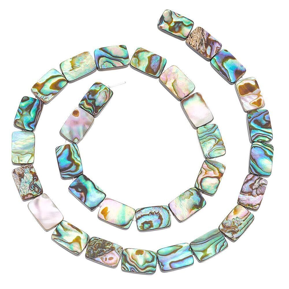 8014 33pcs Natural Abalone Shell Charms & Beads for DIY Jewelry Making